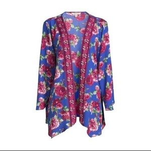 Pioneer Woman Shark Bite Open Front Duster Topper Cardigan - Blue XXL/XXXL‎